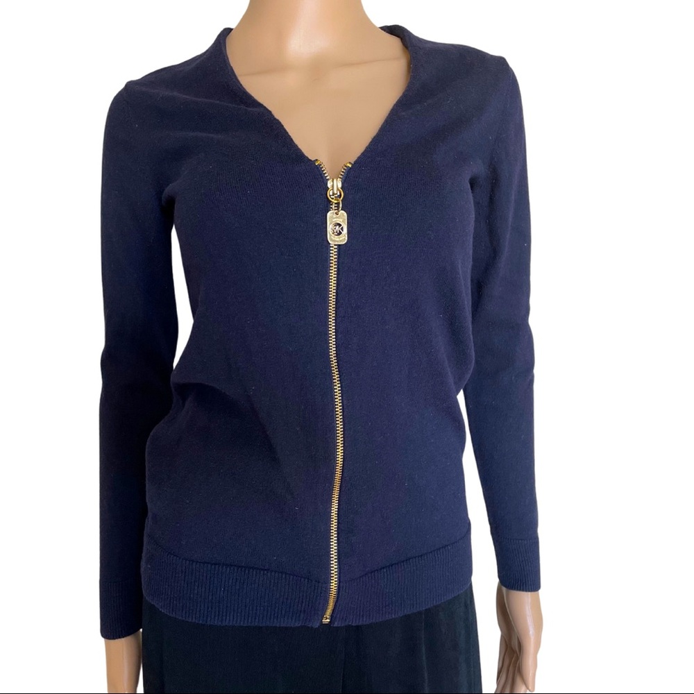 Michael Kors long sleeve zip up cardigan sweater